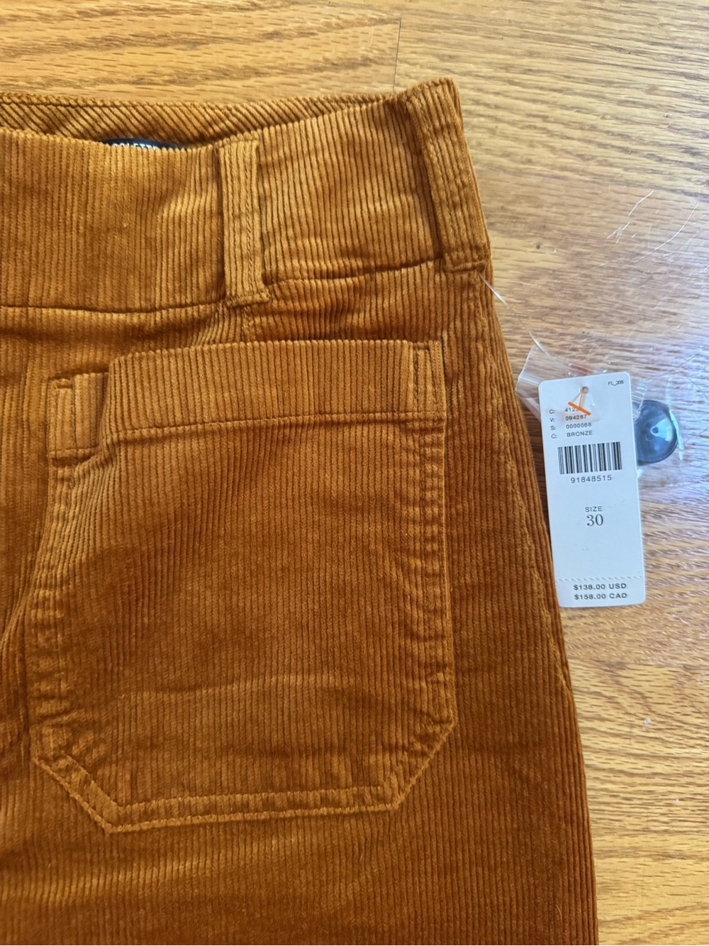 NWT Maeve by Anthropologie The Colette Corduroy Cropped Wide Leg Pants in Bronze - Picture 6 of 10